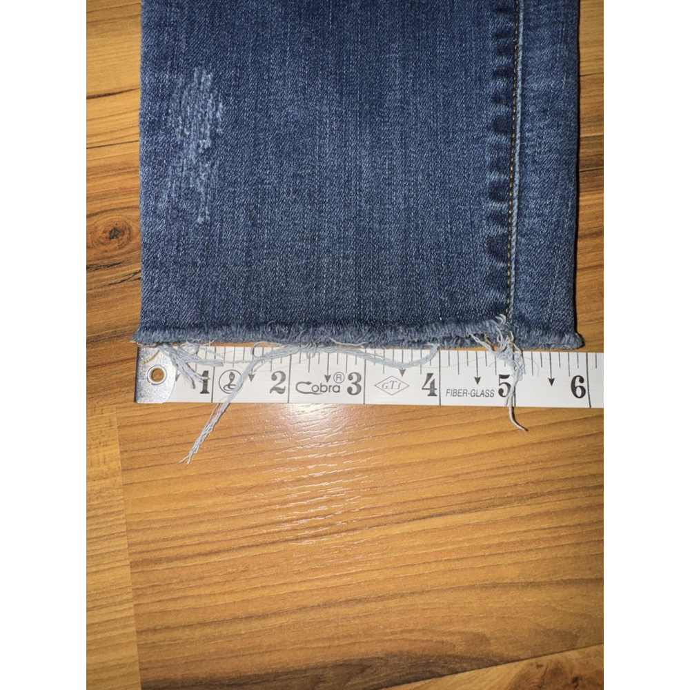 Judy Blue Relaxed Fit Jeans 3/26 Dark Wash Cropped Raw Hem Stretch - Picture 11 of 11